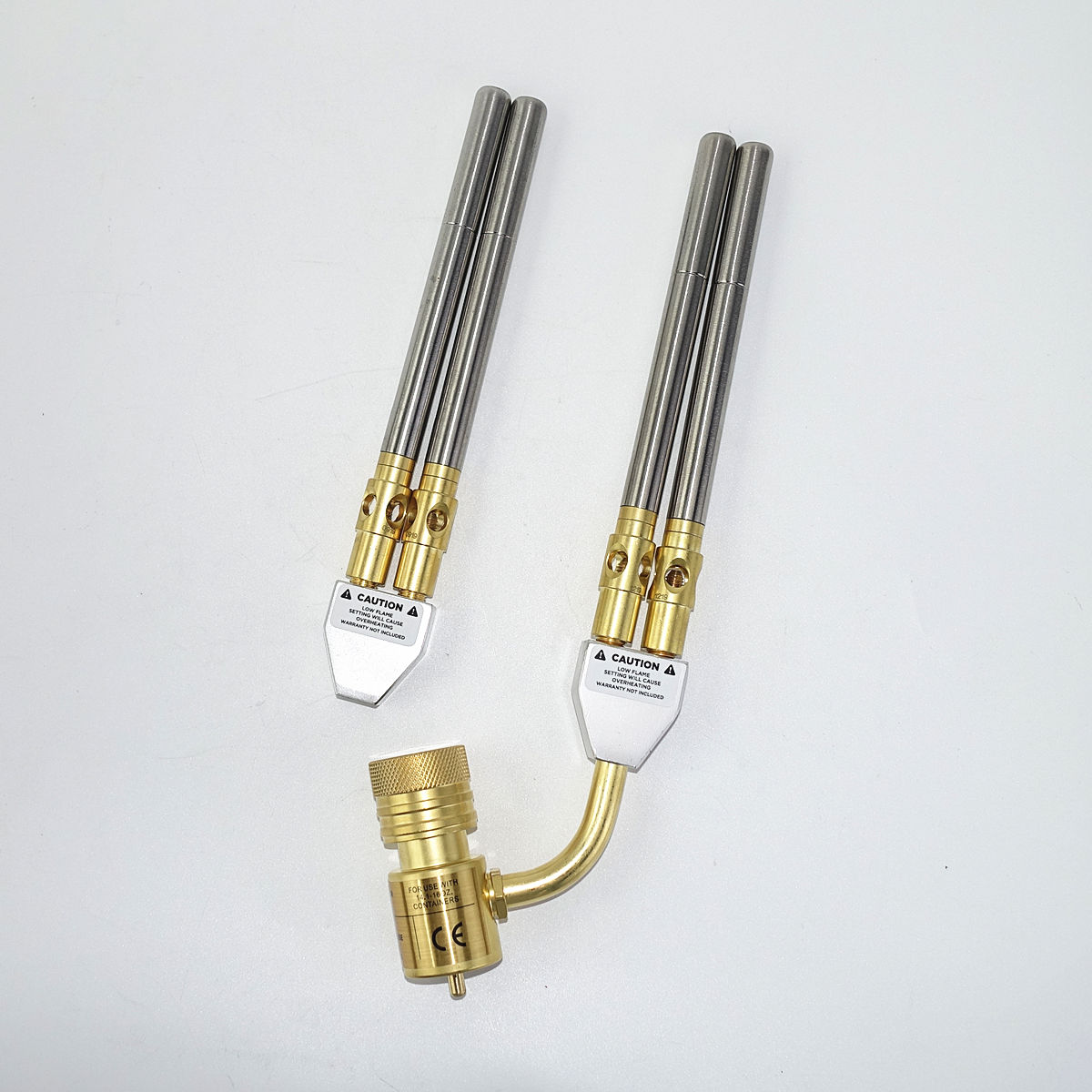 2 Nozzles MAPP Torch Gas Welding Gun Flame Brazing Gun CGA600 Connection Burner Heater Blowtorch for Welding BBQ HVAC Plumbing B