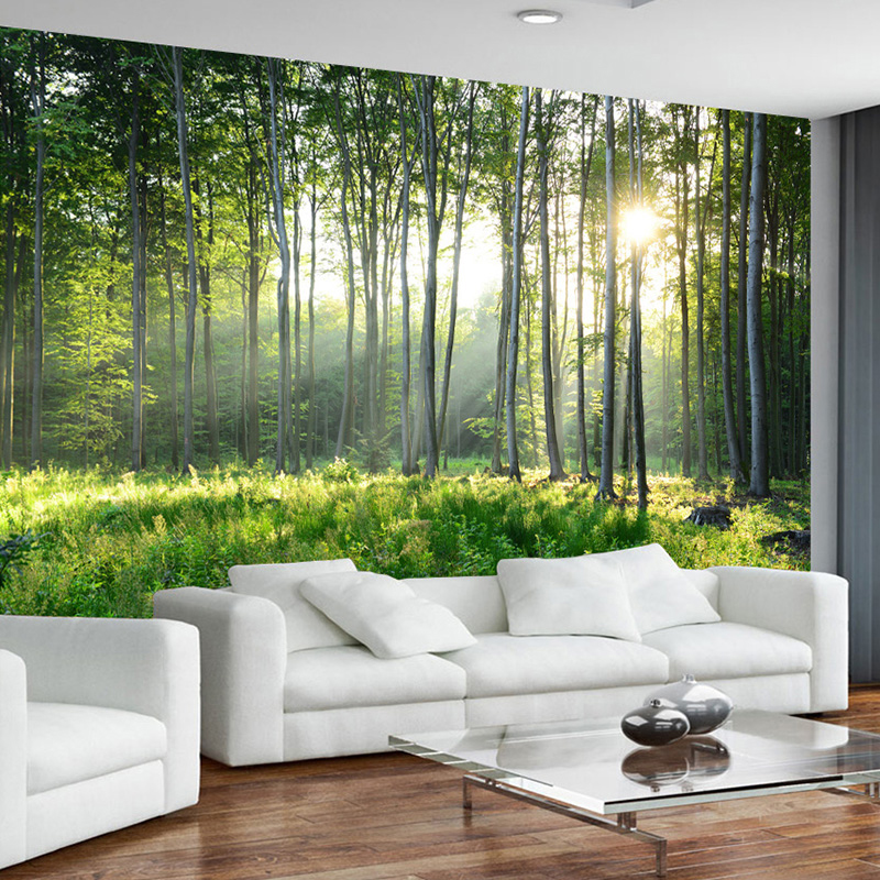 Custom Photo Wallpaper 3D Green Forest Nature Landscape Large Murals Living Room Sofa Bedroom Modern Wall Painting Home Decor