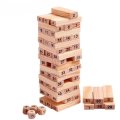 2021 NEW 54 Pieces Log-coloured Digital Children's Stacked Building Blocks Wooden Tumbling Tower Game Family Garden Games Toy