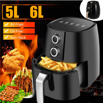 1350W 5L/6L Health Fryer Cooker Smart Touch LCD Airfryer Pizza Oil free Air Fryer Multi function Smart Fryer for French Fries