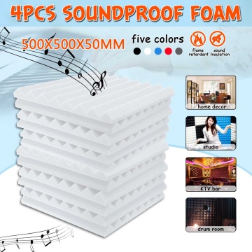 4Pcs 50x50x5CM Acoustic Panels Noise Reduction Absorption Tiles Sound Insulation KTV Studio Room Soundproofing Foam