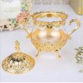 European gold/silver plated glass jars and lids glass container sugar bowl tea coffee sugar storage jars SNG001