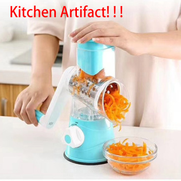 Potato Carrot Grater Slicer Vegetable Cutter Round Mandoline Slicer Stainless Steel Multifunction Chopper Blades Kitchen Tool