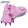 FeiYiTu Funny Animal Paw Unisex Slippers Women Cute Monster Claw Slippers Cartoon Soft Plush Warm Home Slippers pink gray black