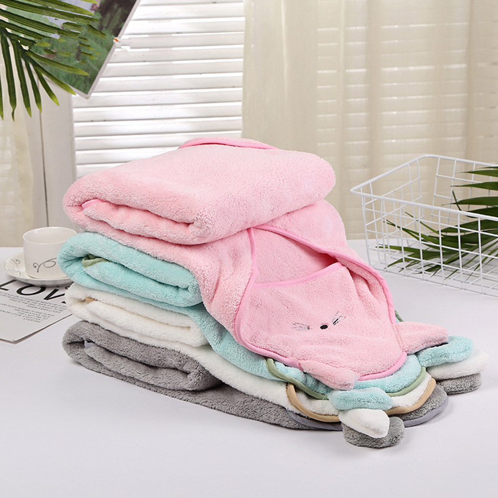 90*90cm Baby Bath Towel Velvet Fleece Hood Infant Towels Blanket Newborn Baby Hooded Towel Water-Absorbing Child Washcloth