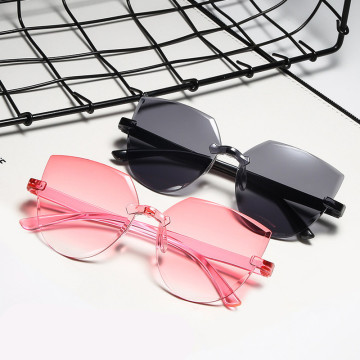 Driver Goggles Vintage Mirrored Rimless Cat Eyes sunglasses Glasses Clear Ocean Lenses Steampunk Punk Glasses Shades UV400