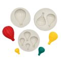 3Pcs Hot Air Balloon Fondant Molds Silicone for Wedding Baby Shower Cake Decor