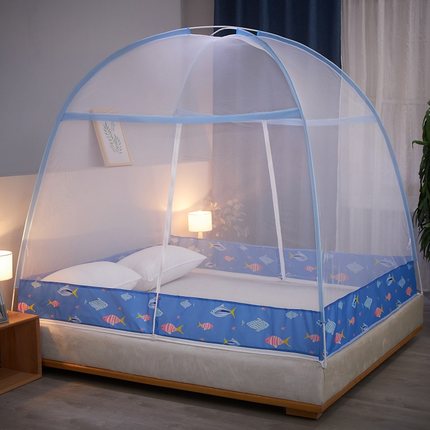 Mongolian Yurt Double-Door Mosquito Net Fold able Bed Net Single Double People Mosquito Net Anti Mosquito Bed Tent