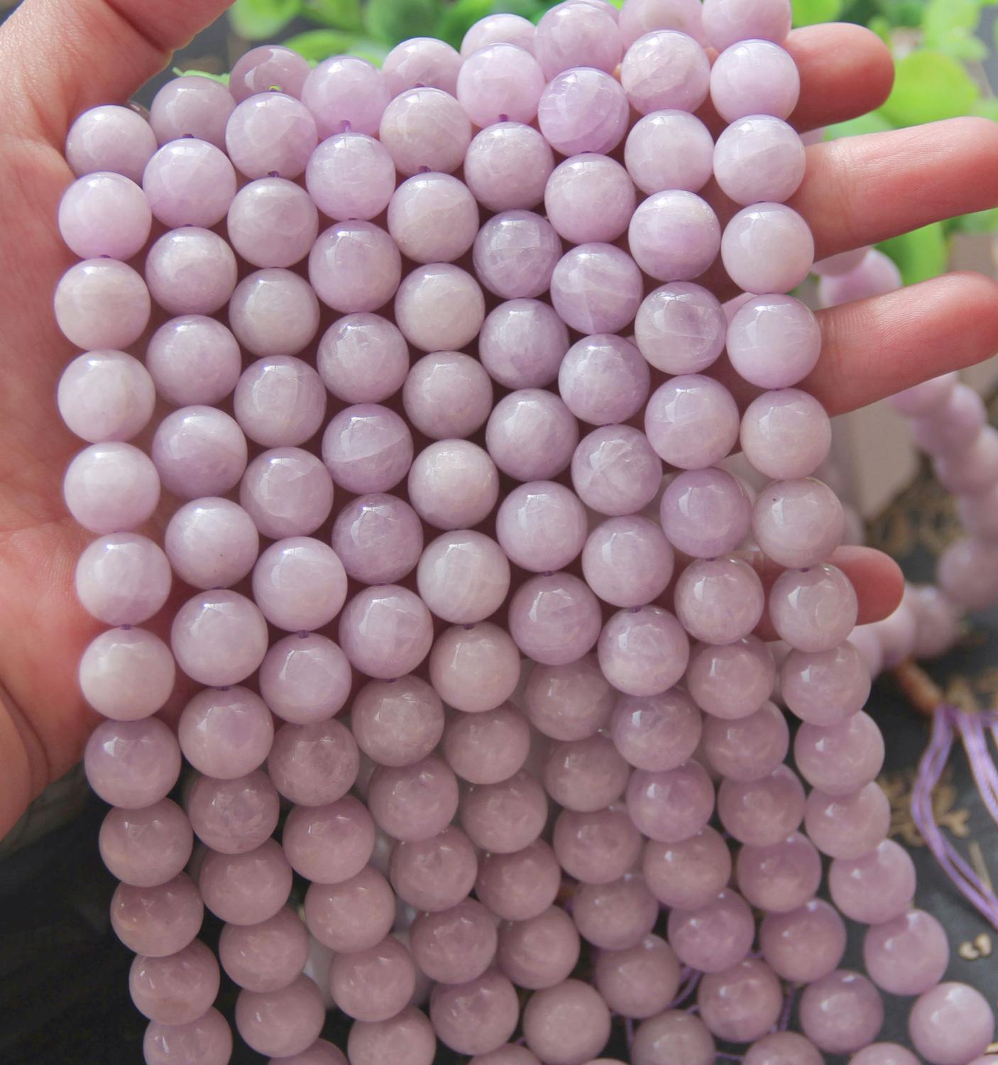 Fashion Top quality Natural Purple Kunzite Stone Beads Smooth Loose Round Noble Spodumene Beads 6/8/10mm For Making DIY Jewelry