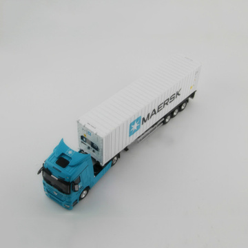 Freezer Container Truck Model Toy 1/50 Diecast Alloy Metal Truck Trailer Container Cargo Transport Vehicle Car Model Toy