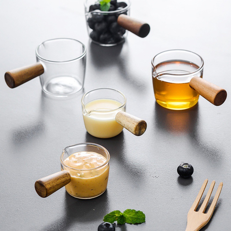 New Multi-Functional Taste Dish Coffee Milk Pan Glass Sauce Vinegar Plate Gravy Boats With Handle