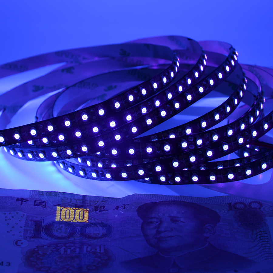UV Led Strip light 5050 SMD 60leds/m 395-405nm Ultraviolet Ray LED Diode Ribbon Purple Flexible Tape lamp for DJ Fluorescence