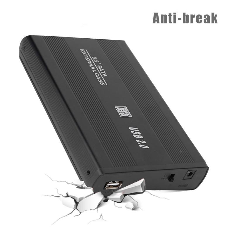 3.5 inch USB 2.0 to SATA Port SSD Hard Drive Enclosure 480Mbps USB 2.0 HDD Case External Solid State Hard Disk Box