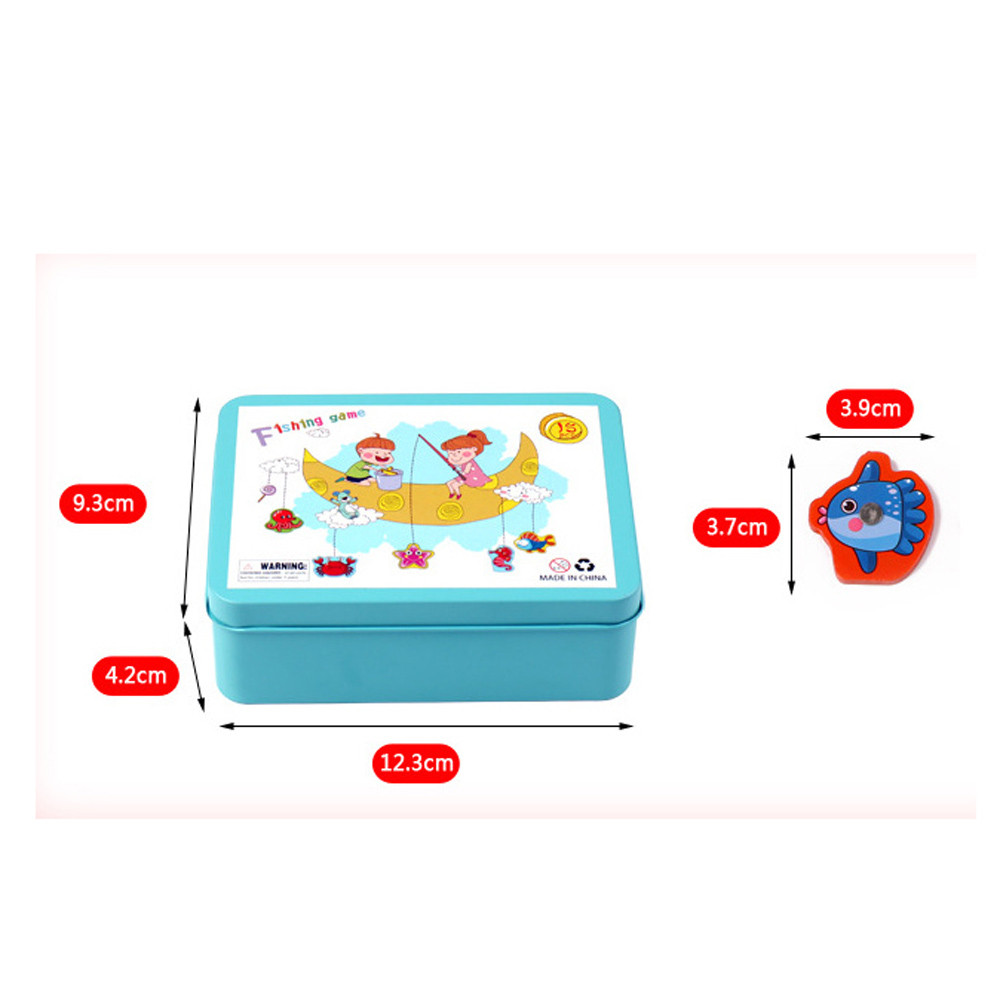 15Pcs Magnetic Fishing Toys For Children 6 Kinds Of Fish + 1 Fishing Rod Set Growing Puzzle Fishing Game Parent-Child Toy 2020