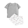 Women's Sleepwear Cute Cartoon Print Short Set Pajamas for Women Pajama Set Lovely Short Sleeve T-Shirts & Shorts Summer Pijama