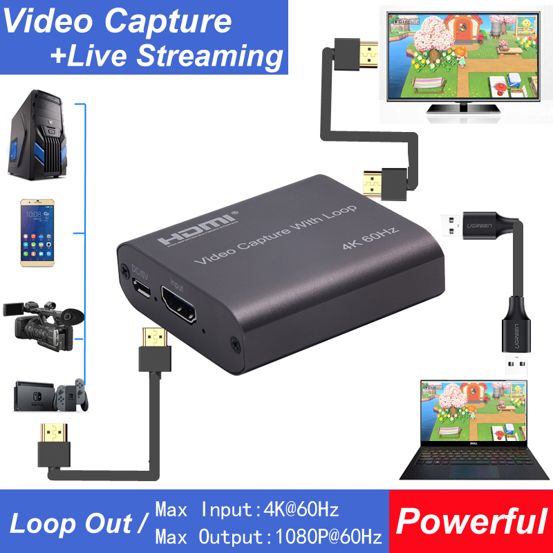 HDMI Video Capture Card HD 1080P 4K 60Hz HDMI To USB 3.0 Video Capture Board Game Record Live Streaming Broadcast Local Loop Out