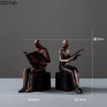 Vintage Figurines Imitation Metal Figure Statue Decoration Resin Scholar Sculpture Crafts Living Room Furnishing Home Decoration