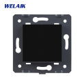 WELAIK EU Stairs-Wall Switch-DIY Parts-Push-Button 2Gang2Way-Switch Parts-Wall-Light-Switch Crystal-Glass-Panel AC250V A722W/B