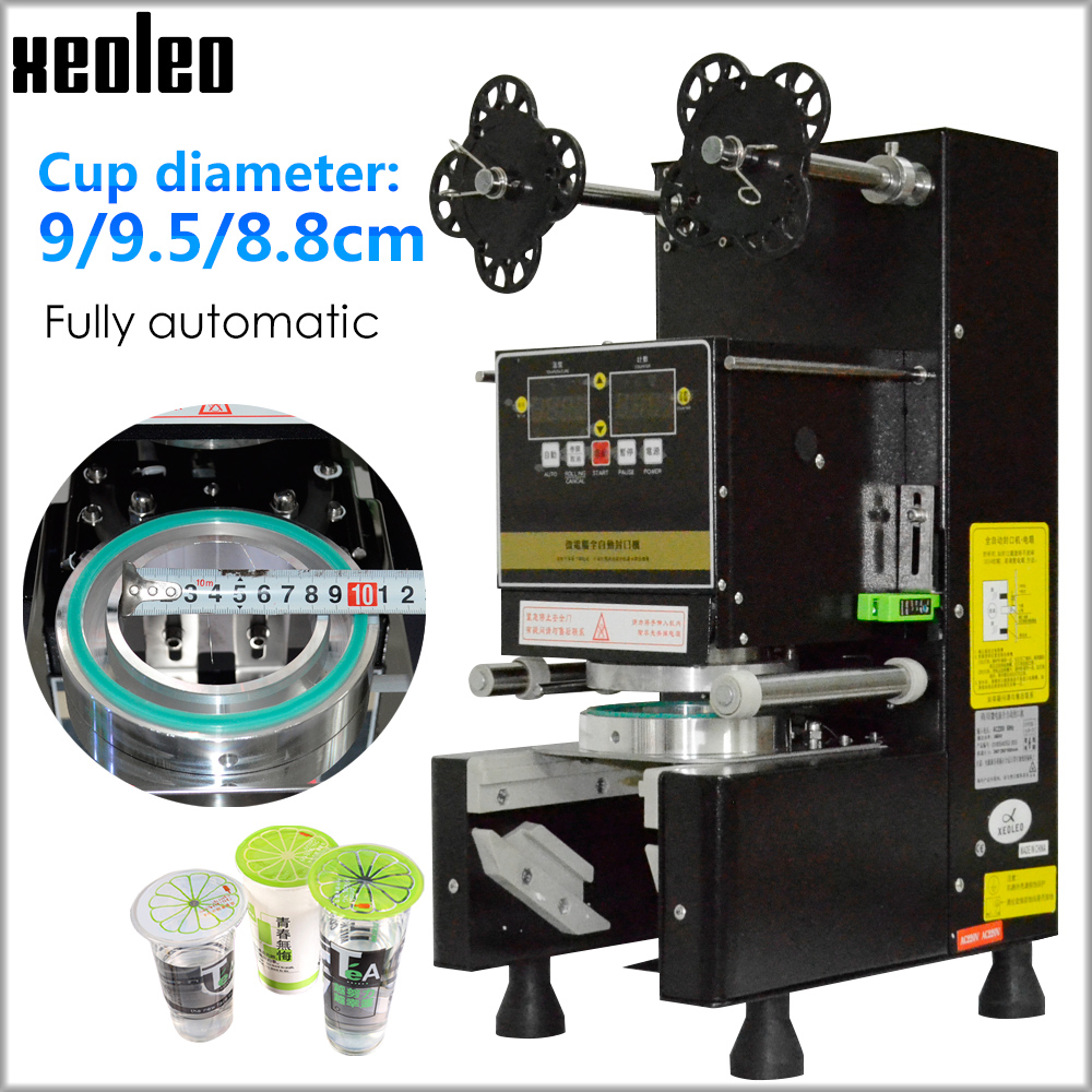 Xeoleo Cup sealer Cup Sealing machine Full Automatic Bubble tea machine for 9/9.5/8.8 PP/PE/Paper Milk tea cup Boba Tea Machine