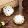 GALINER Pocket Cigar Hygrometer Round Gold Cigar Accessories Mini Accurate Measuring Humidifier Hygrometer For Humidor