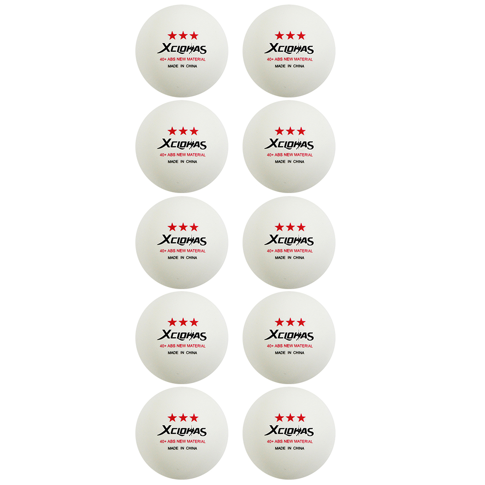 XC LOHAS 10pcs Table Tennis Ball 3 Star 40+mm Diameter 2.8g New Material ABS Plastic Ping Pong Balls for Table Tennis Training