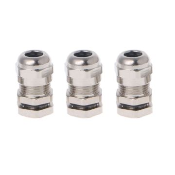 3PCS Stainless Steel Metal PG7 Waterproof Cable Glands Connector Wire Glands for 3.0-6.5mm cable High quality