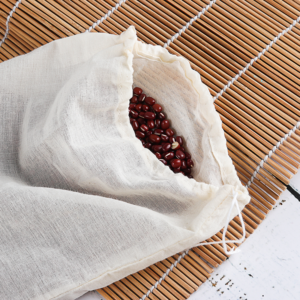 1/3/5Pcs Home Reusable Cotton Food Filter Mesh Bag Nut Milk Wine Strainer Tea Coffee Bean Muslin Soup Filter Kitchen Accessories