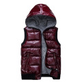 Black Red Red Wine Down Cotton Vest Women's Vest Waistcoat 2020 Autumn Winter Sleeveless Coat Hooded Large Size Cotton Jacket