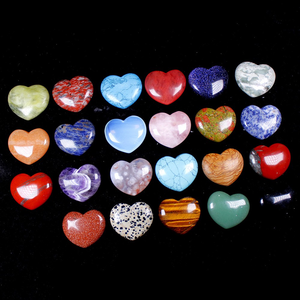Various materials Gemstones Natural Rose Quartz Crystals Love 4cm Puffy Heart Shaped Stone Love Healing Home decoration
