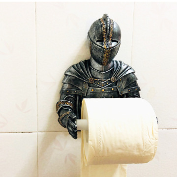 Suction cup wall mounted knight paper towel tube kitchen roll paper tissue box toilet roll holder home creative decoration