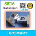 2pcs 16mm SHF16 Linear Rod Rail XYZ Table CNC Parts, Shaft End rod Supports Horizontal Wellenhalter SK16 stand