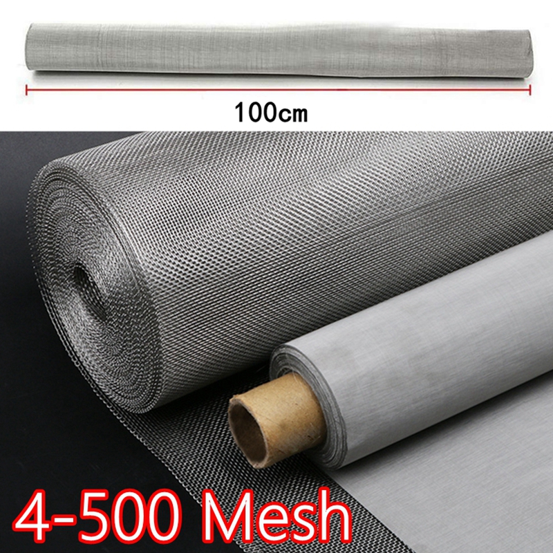 100x100cm 304 Stainless Steel Filter Woven Wire Mesh Screening Metal Front Repair Fix Mesh Filtration Screen Sheet Filter Net