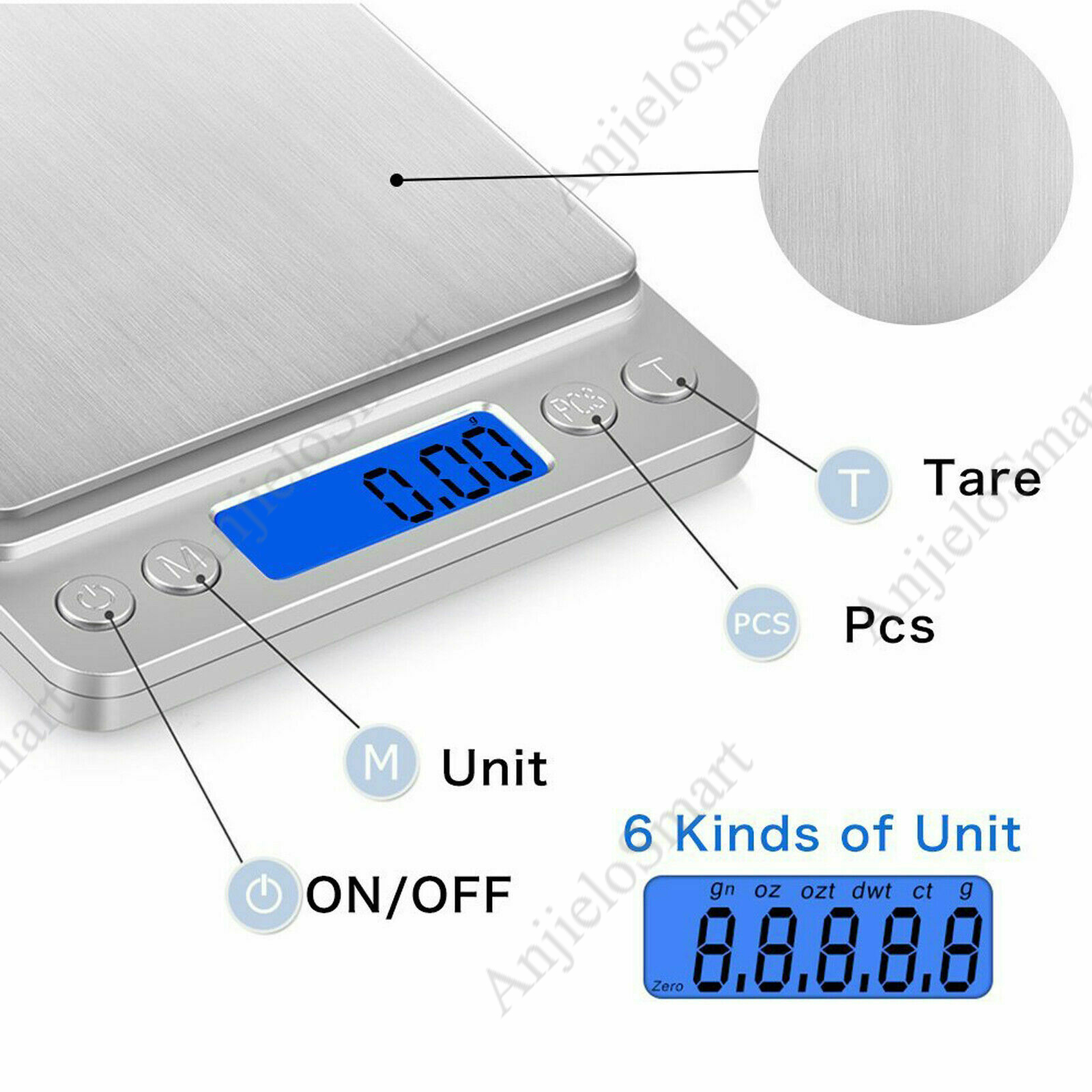 AnjieloSmart Kitchen Food Weight Scale New Electronic Digital Jewelry Scale for Mixer Kitchen Appliance