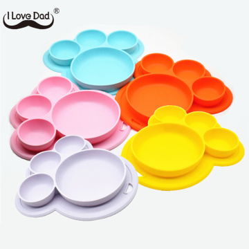 Soft Silicone Baby Feeding Cute Cartoon Baby Food Tableware Baby Kids Plate Bowl Newborn Infant Toddler Feeding Eating Stuff