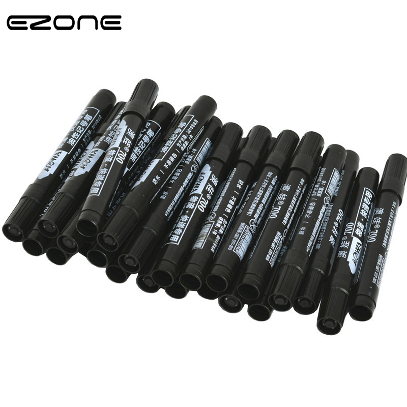 EZONE 5PCS Black/Blue/Red Ink Marker Pen Round Toe Quick-drying Marker Pen Waterproof Permanent Marker Pens School Office Supply