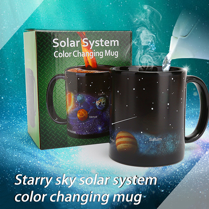 Internaul Creative Ceramic Mug Color Changing Mug Heat Revealing Coffee Cup Friends Gift Student Breakfast Tumbler Star