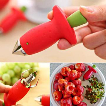 1 pcs Fruit Leaf Remover Strawberry Huller Metal Tomato Stakes Plastic Remover Gadget Strawberry Hullers kitchen gadgets