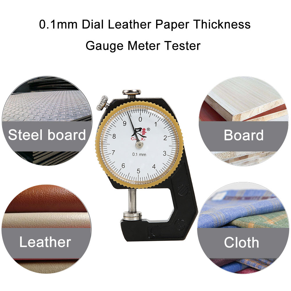 Thickness Gauge Meter 0-10mm/0-20mm 0.1mm DIY Leather Dial Steel Thickness Gauge Caliper Width Measuring Instruments Tester
