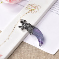 1PC Natural Fluorite wolf tooth Pendant Natural Quartz Retro Fashion Mineral Jewelry Amulet For Personality men and women Gift