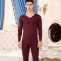 Hot Sale Men Warm Trackless Thermal Underwear Sets Winter with Thick Velvet Invisible V-collar Male Long Johns Sets