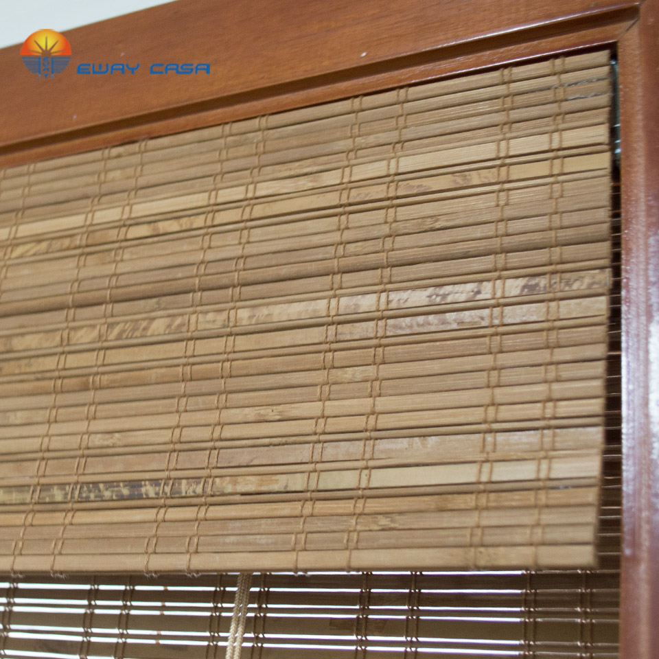 E-WAY CASA Bamboo Blinds Semi-sheer Rolling Up Roman Style Bamboo Shades Natural Made Shutter With Valance No.BB_XPS