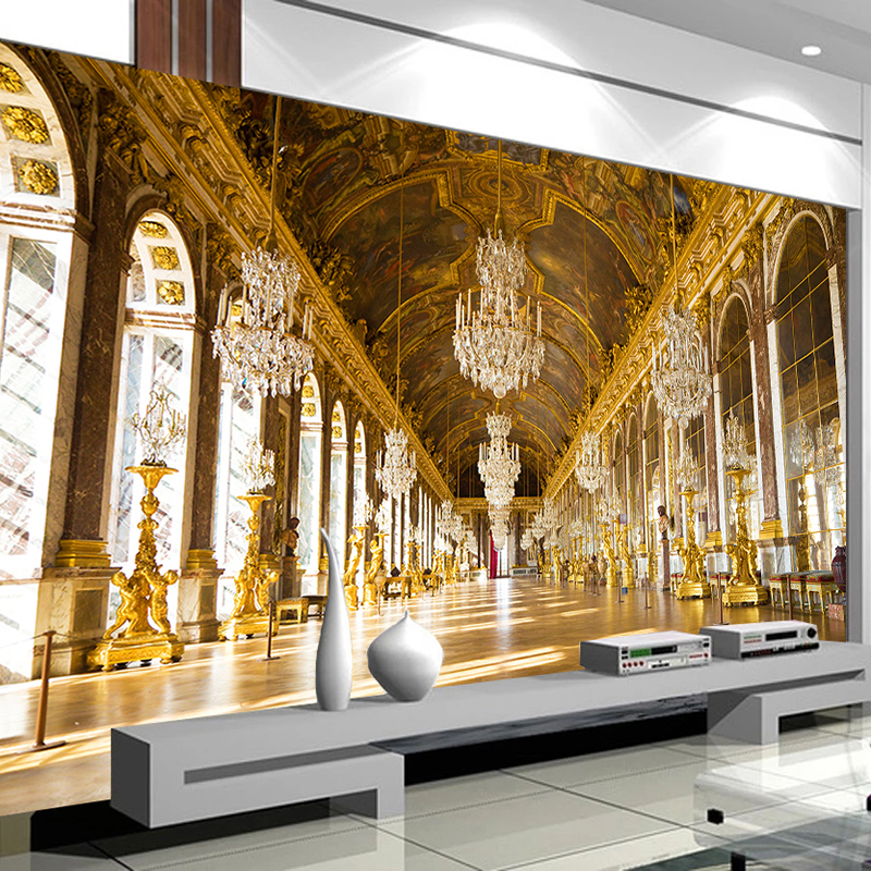 Custom Photo Golden Palace Hall Poster Wall Painting Luxury European Style Living Room Sofa Bedroom Mural Wallpaper For Walls 3D