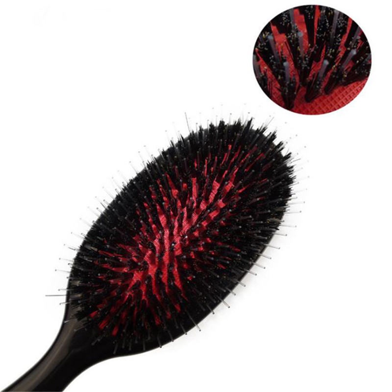 1PC Oval Boar Bristle & Nylon Hair Comb Mini Anti-static Hair Scalp Massage Comb Hairbrush Salon Hair Brush Styling Tool