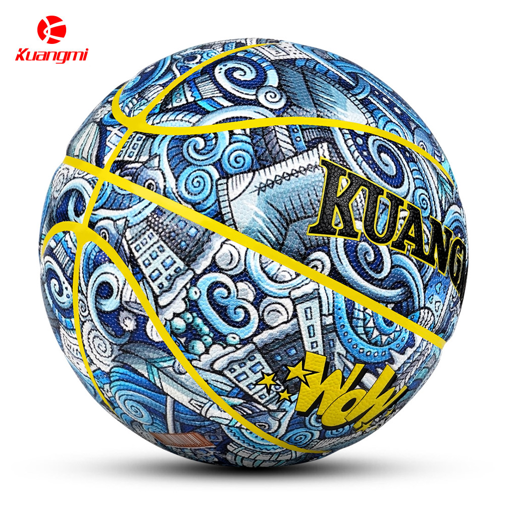 Kuangmi New Outdoor Indoor Official Size 7/6 Wear-Resistant High Quality Basketball Competing Training Game Sports Ball