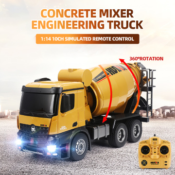 HUINA 1574 1:14 2.4G Concrete Mixer Engineering Truck Light Construction Vehicle Toys for Children Gift RC Lover