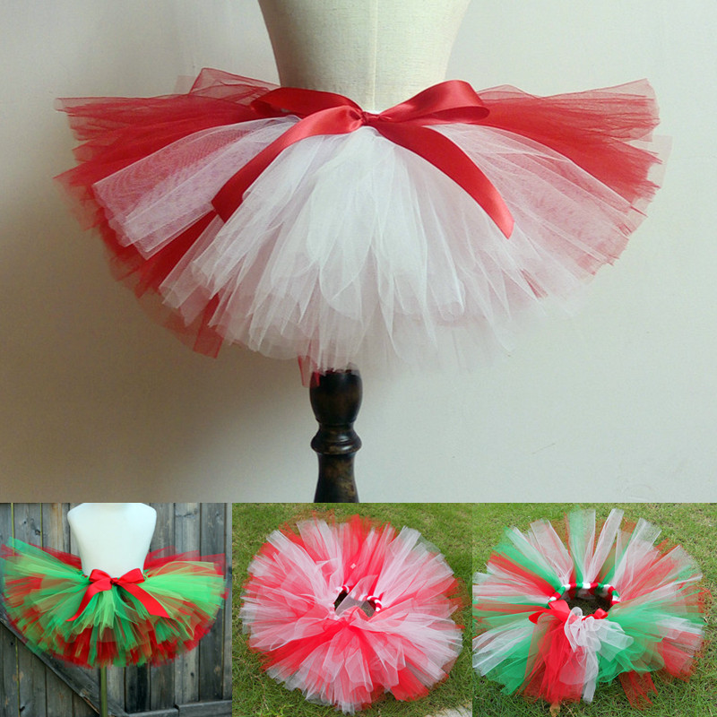 Tutu Skirt Fluffy Christmas Party costume Clothing Baby Tutu Skirt Santa Gift Dance Skirt Children Fancy Wear