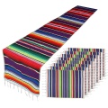 Mexican Table Runner with Place Mats,Mexican Assorted Place Mats Mexican Party Wedding Decorations, Fringe Blanket Table Runner