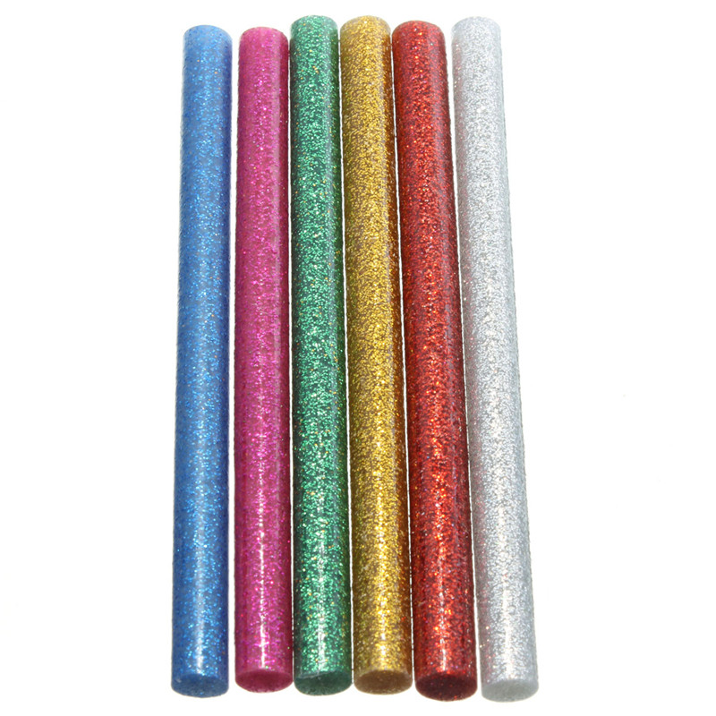 JimBon 10Pcs 7x100mm Colorfuls Glitter Hot Melt Glue Sticks For 7mm Glue Gun Craft Album Repair Accessories Adhesive