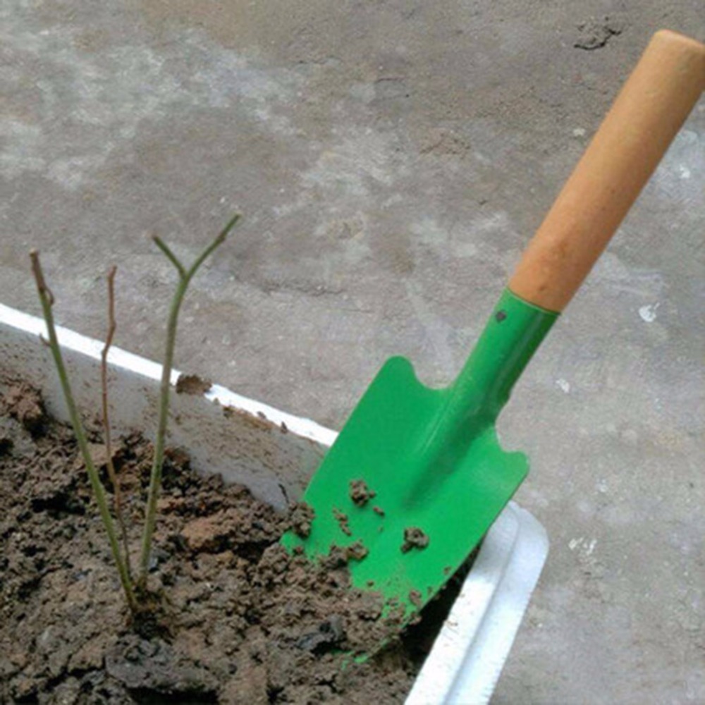 Wooden Handle Reinforced Gardening Shovel Loose Soil Planting Easy Use