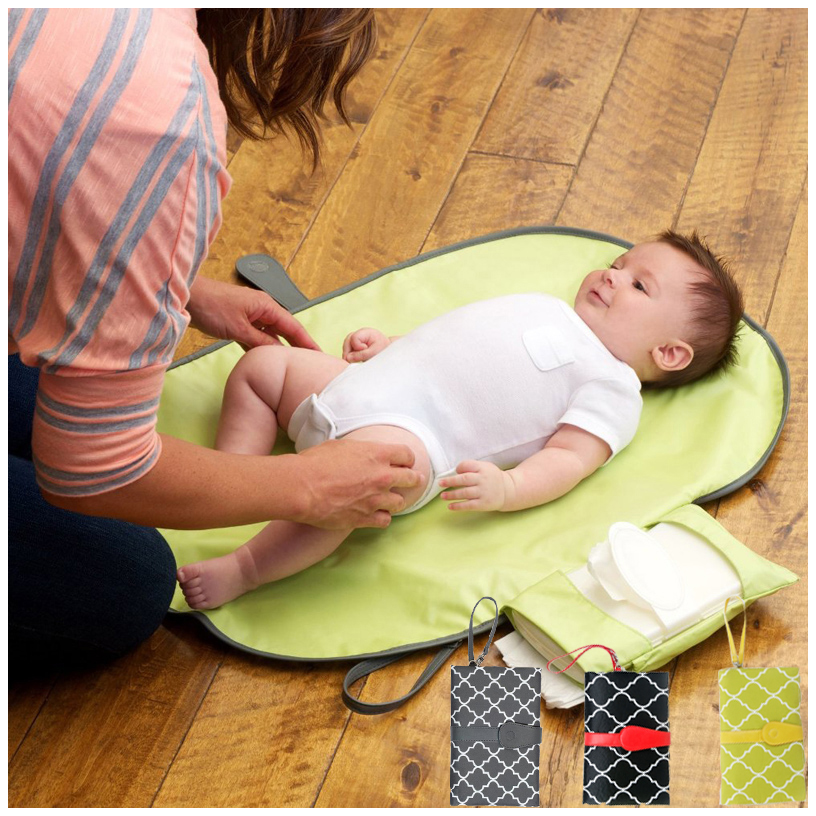 Waterproof Portable Baby Diaper Changing Mat Nappy Changing Pad Travel Changing Station Clutch Baby Care outdoor Hangs Stroller